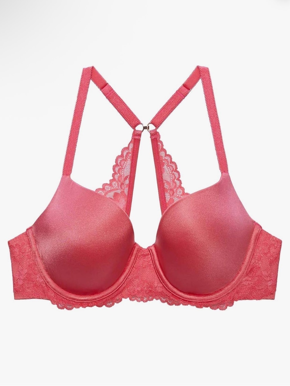 Savage X Fenty Floral Lace Convertible T-Shirt Bra Pink Dragon Fruit Size 34C